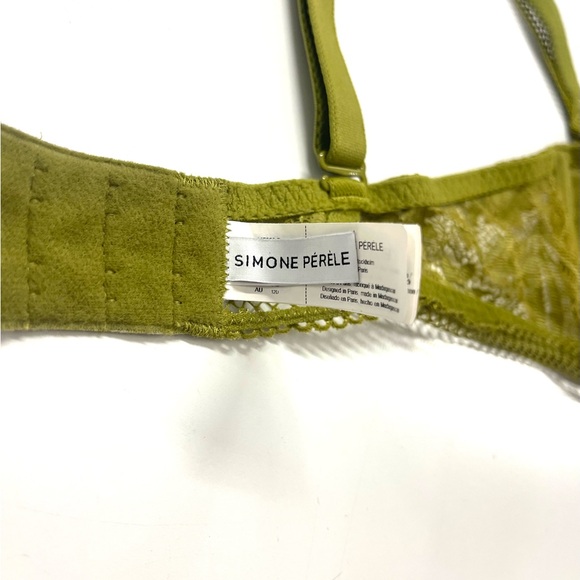 Simone Perele Vertige Green Half Cup Lace Bra Bustier Dainty Lingerie Sexy 34D - Picture 9 of 12